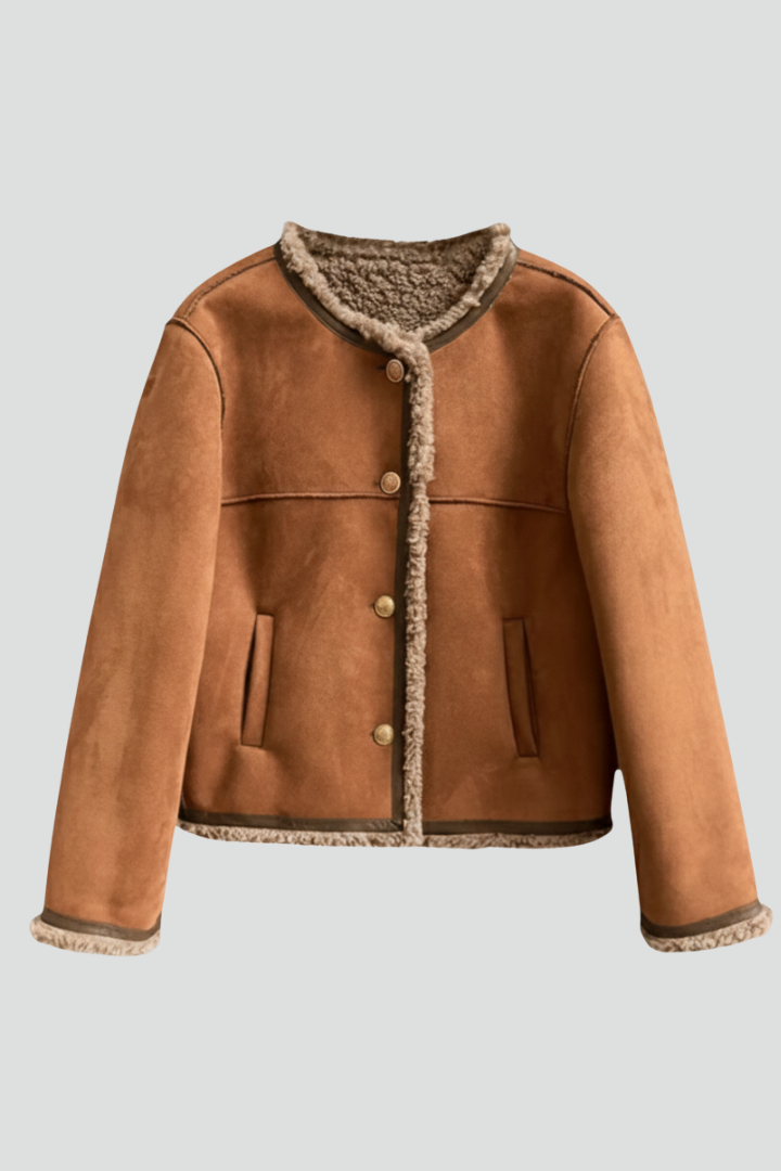 Fabiana jacket with button closure - front view