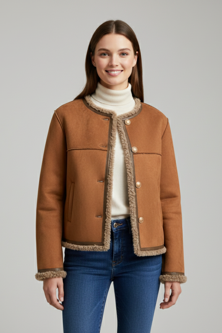 Fabiana jacket with button closure - side view