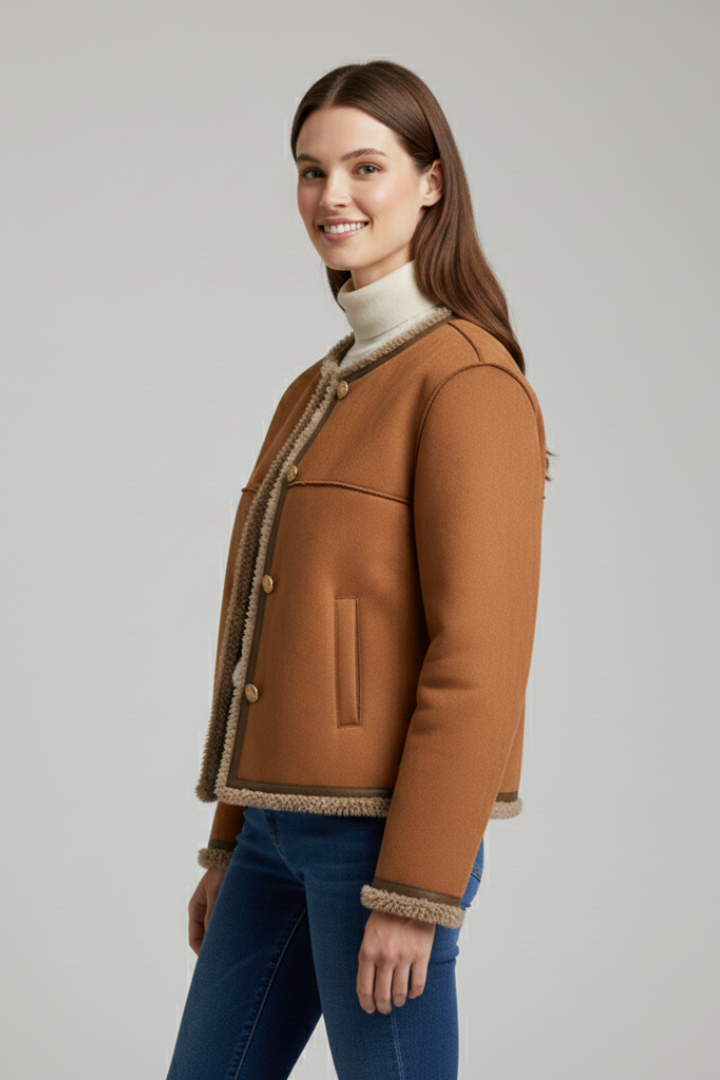Fabiana jacket with button closure - styled outfit