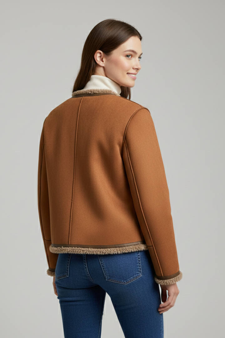 Fabiana jacket with button closure - full look
