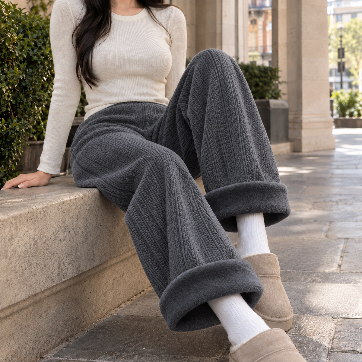 Fabienne | Chenille Wide-Leg Pants