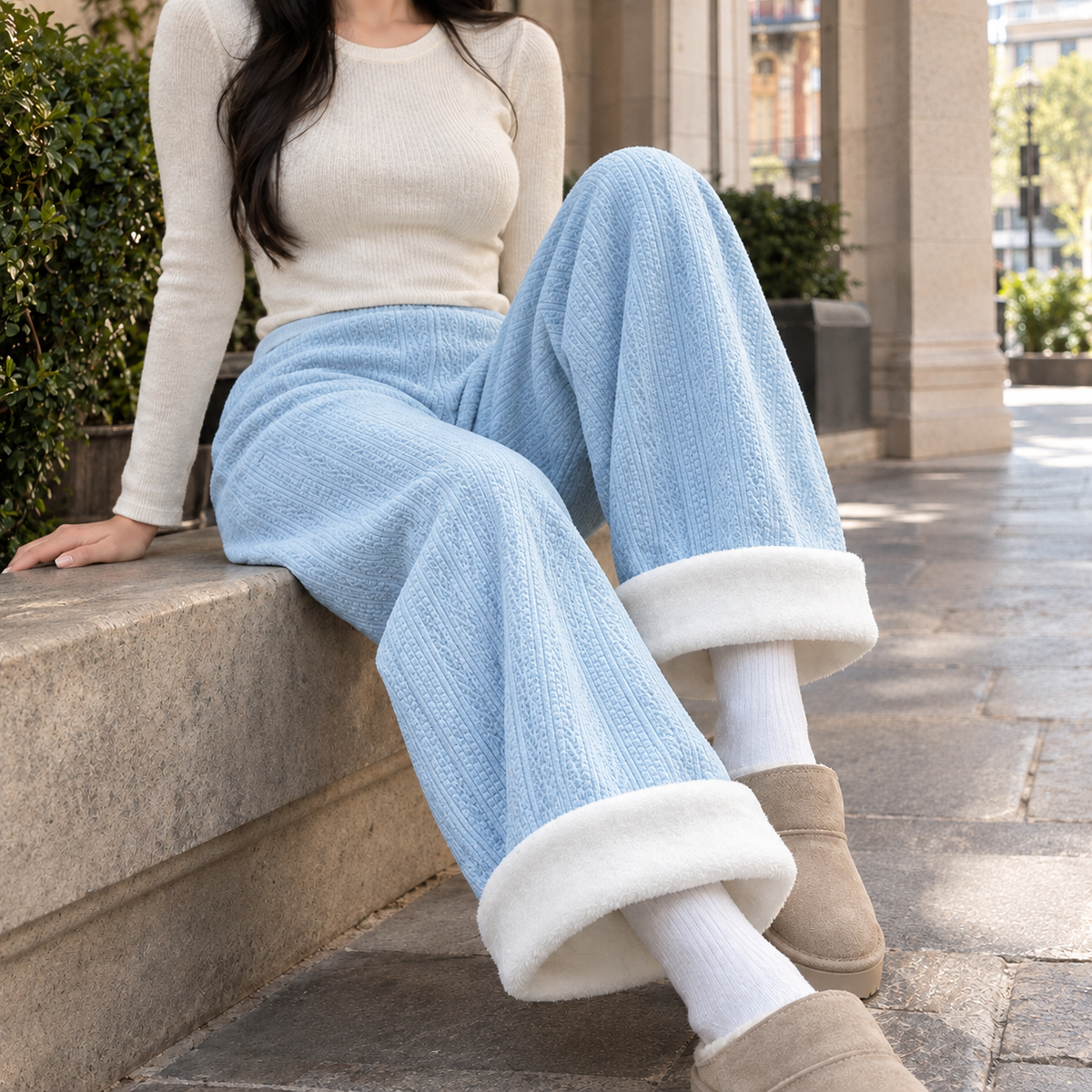 Fabienne | Chenille Wide-Leg Pants