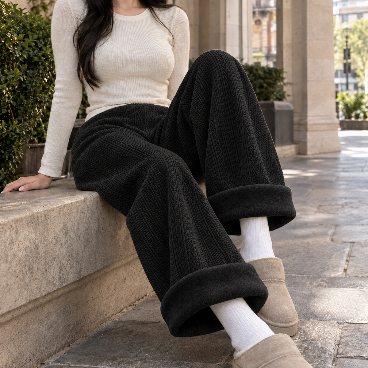 Fabienne | Chenille Wide-Leg Pants