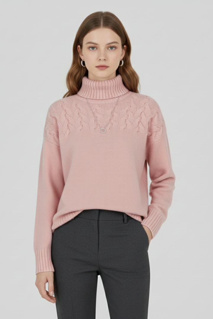 Farrah sweater with turtleneck - front view