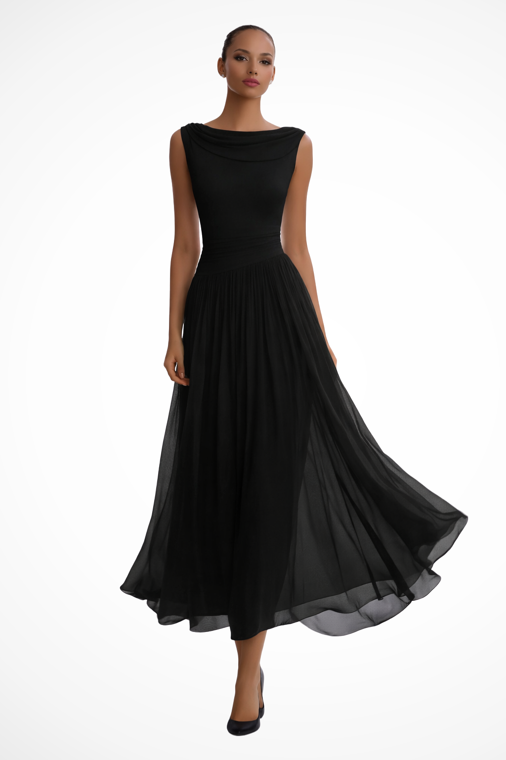 Felicia | Women's Sleeveless Pleated Midi Dress