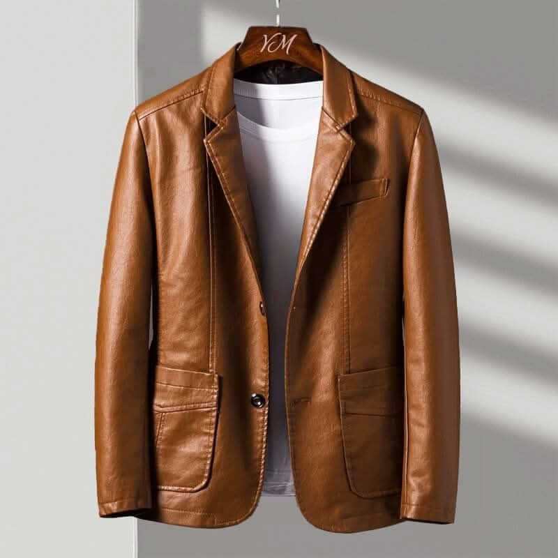 Felix leather blazer - front view