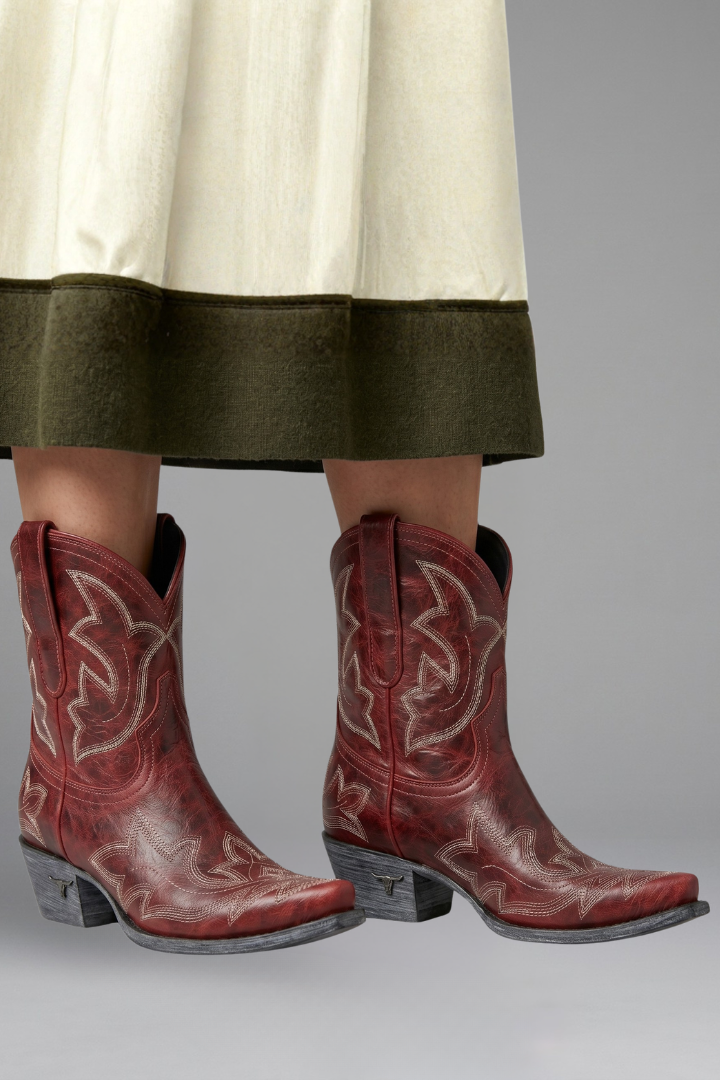 Fiora boots with embroidered detailing - detail view