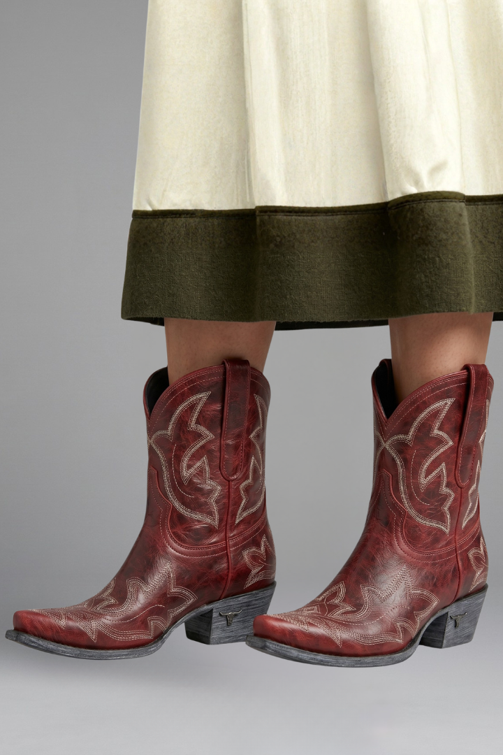 Fiora boots with embroidered detailing - styled outfit