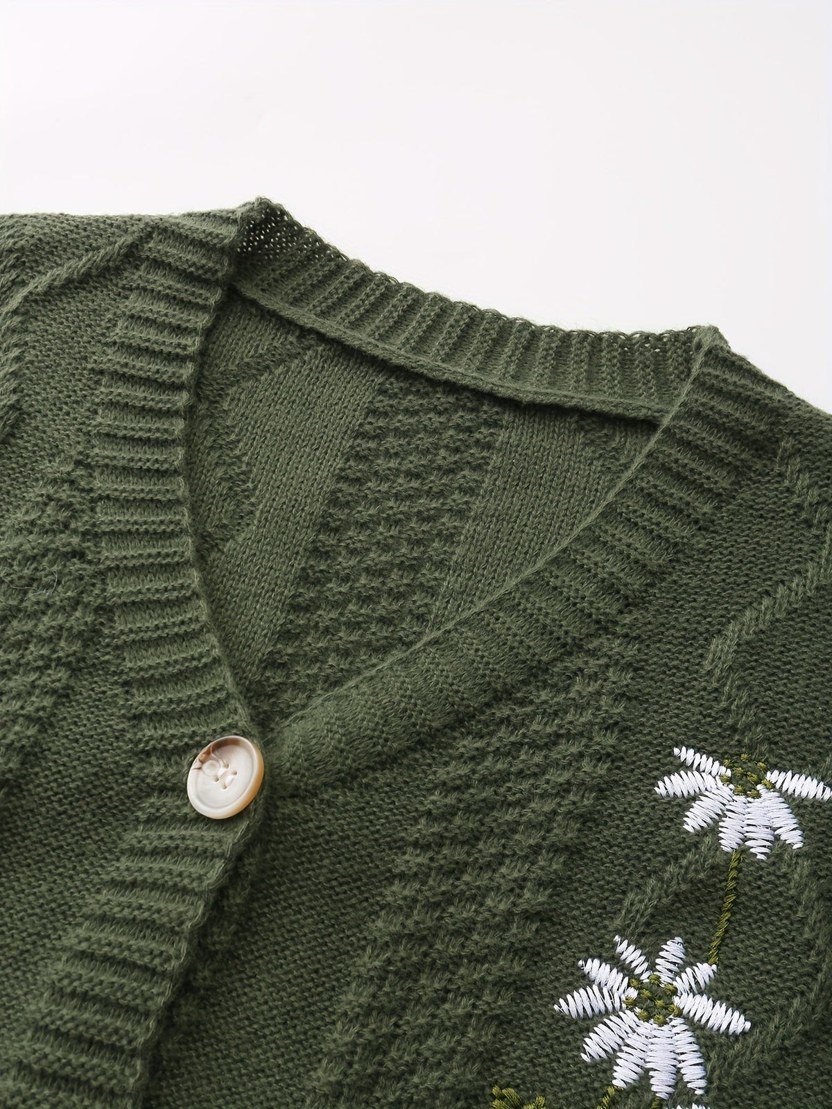 Flora | Floral Embroidered Button Cardigan
