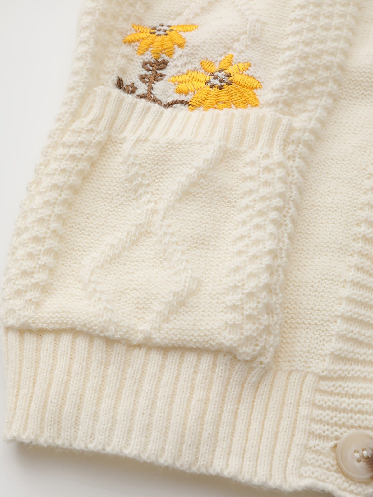 Flora | Floral Embroidered Button Cardigan