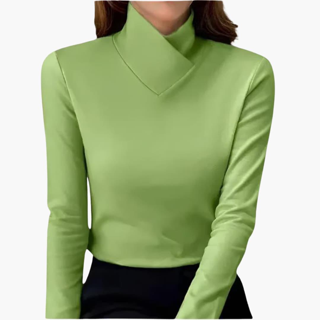 Frances high collar sweater - front view 2