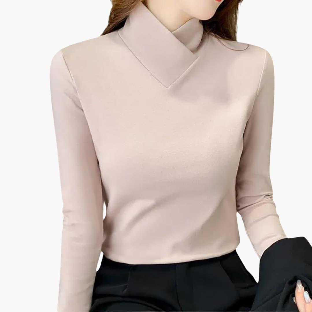 Frances high collar sweater - side view