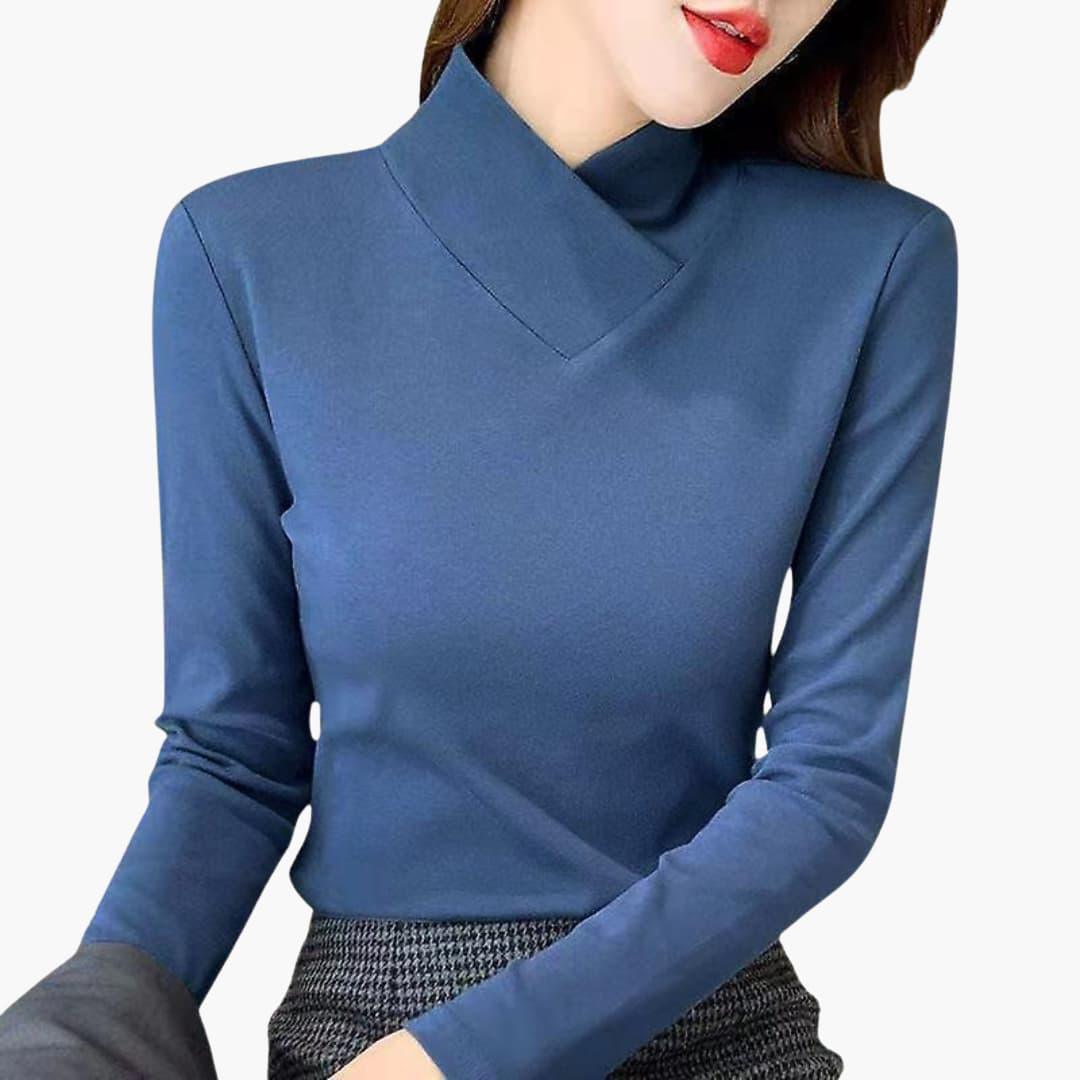 Frances high collar sweater - back view