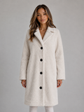 Frieda longline teddy fleece coat - front view