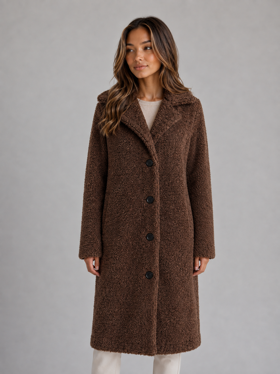 Frieda longline teddy fleece coat - color options