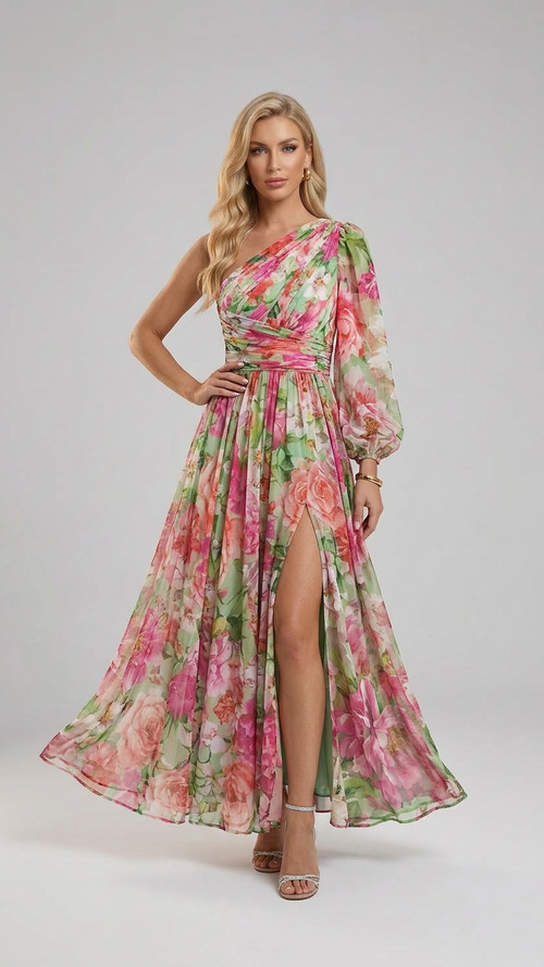 Alice | One-Shoulder Floral Maxi Summer Dress