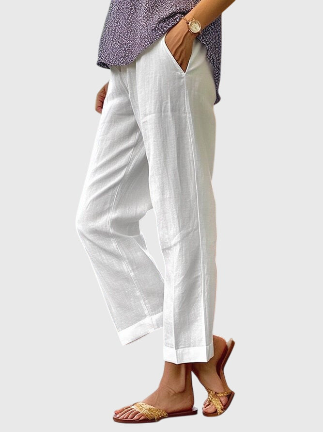 Genevieve wide leg straight cut pants - front view