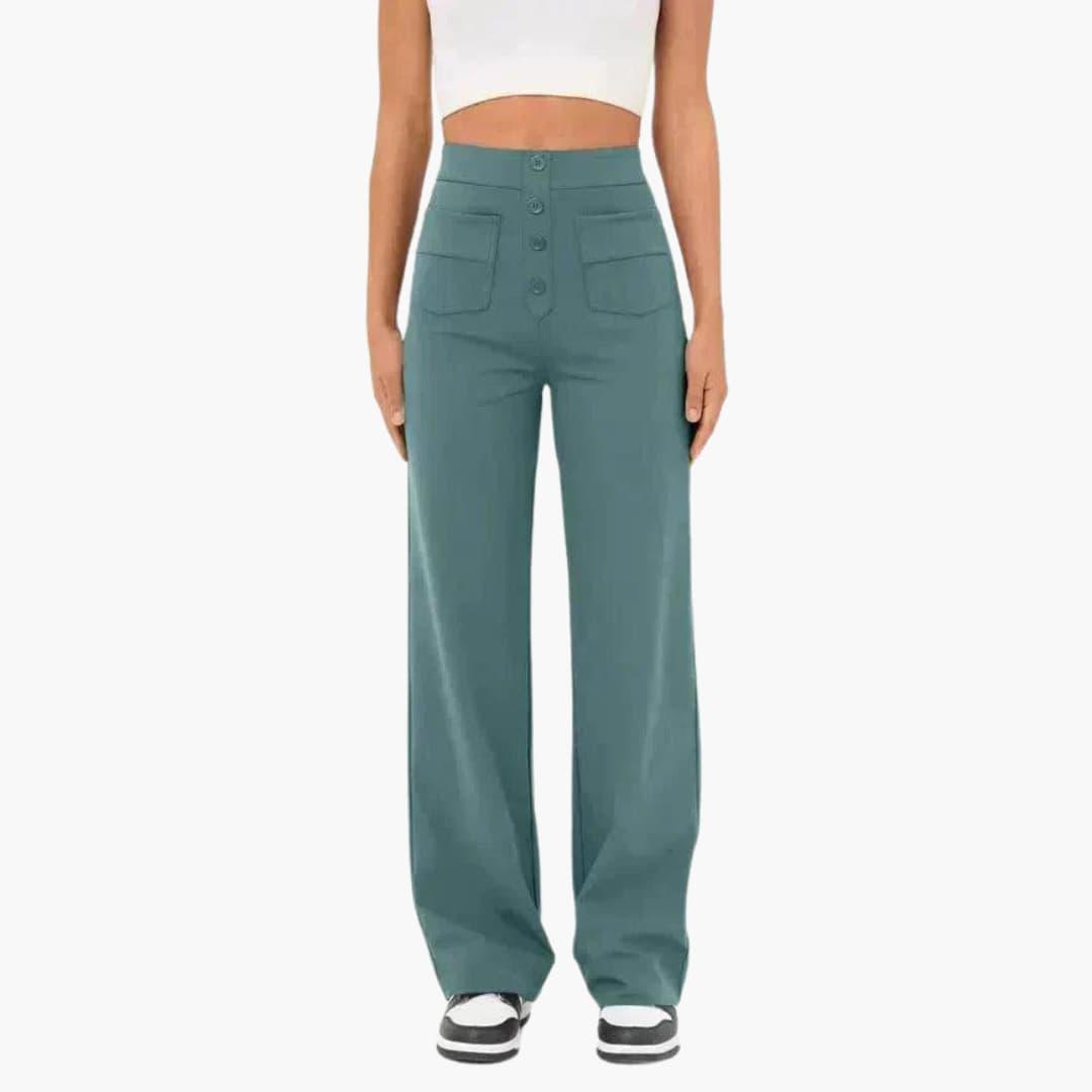 Georgia casual elastic waist trousers - front view