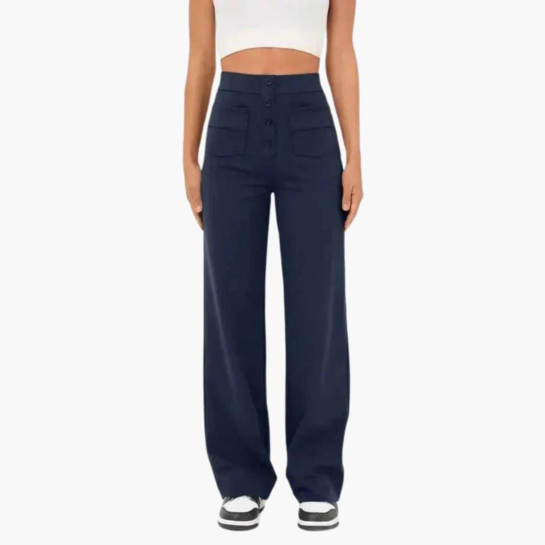 Georgia casual elastic waist trousers - color Navy