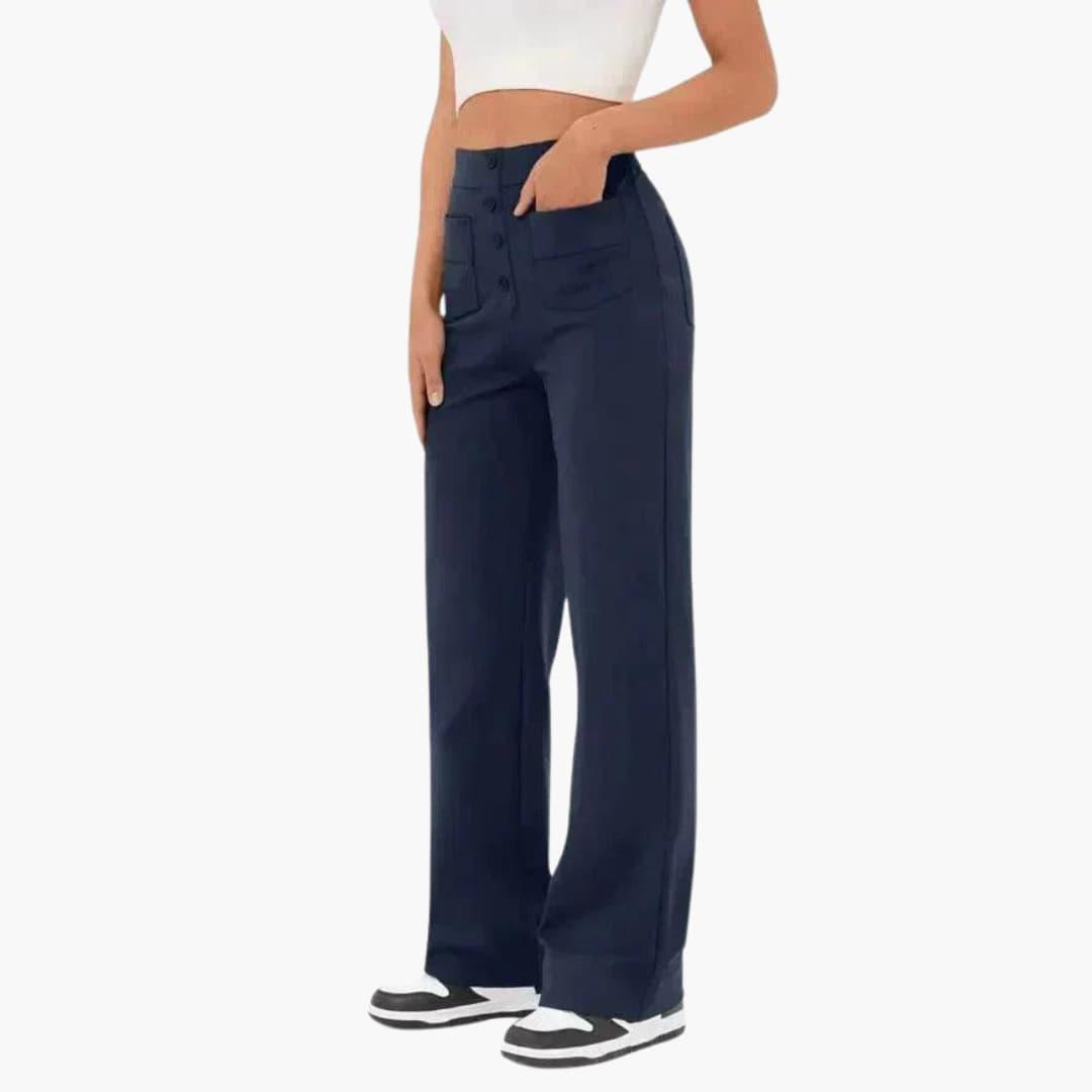 Georgia casual elastic waist trousers - color Brown