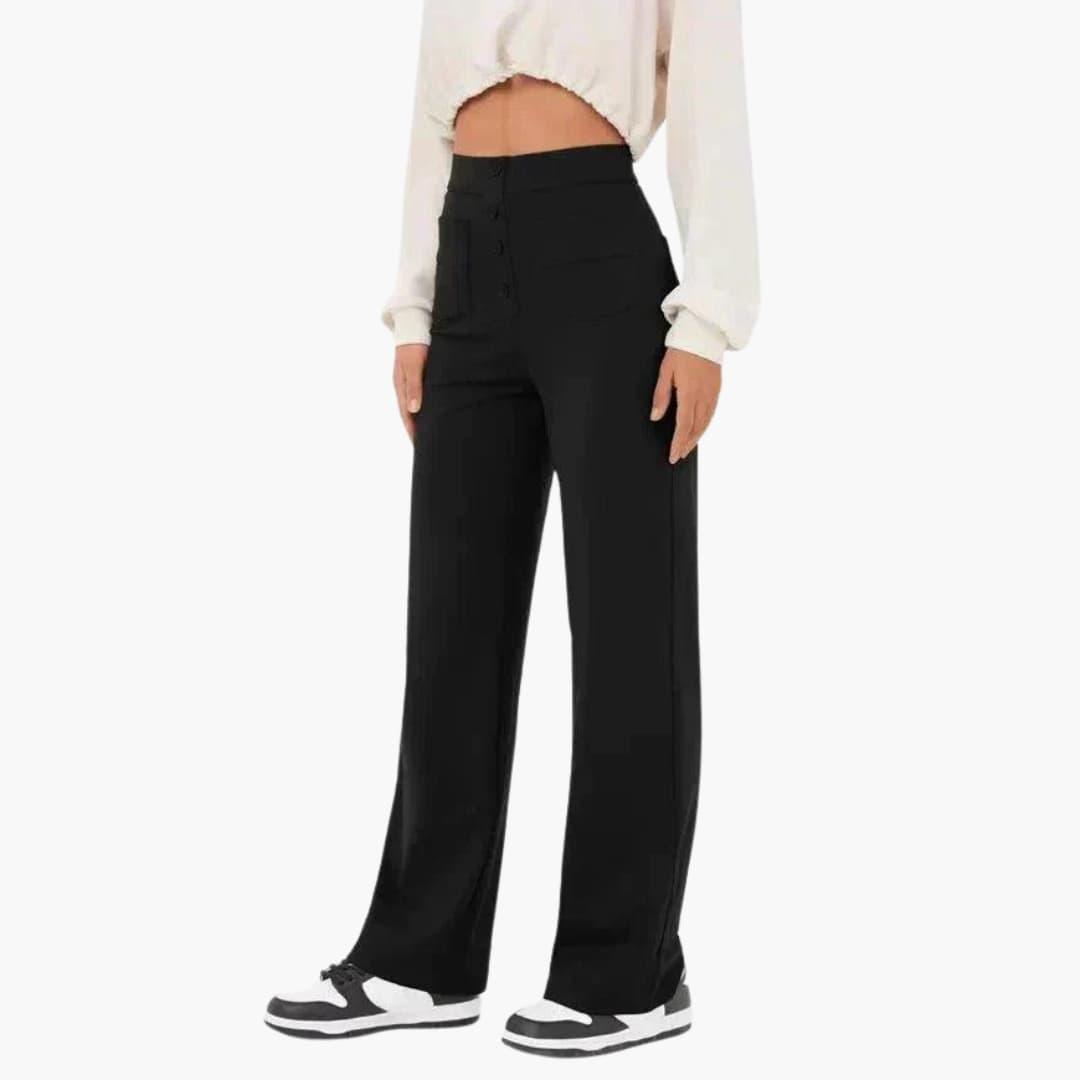 Georgia casual elastic waist trousers - color Stone Green