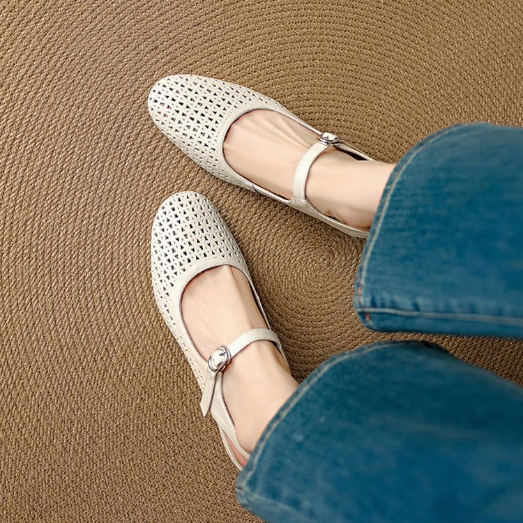 Georgina | Genuine Leather Slingback Low Heels