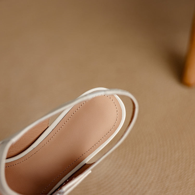 Georgina | Genuine Leather Slingback Low Heels