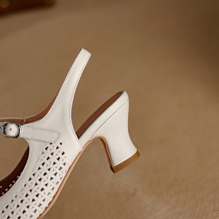 Georgina | Genuine Leather Slingback Low Heels