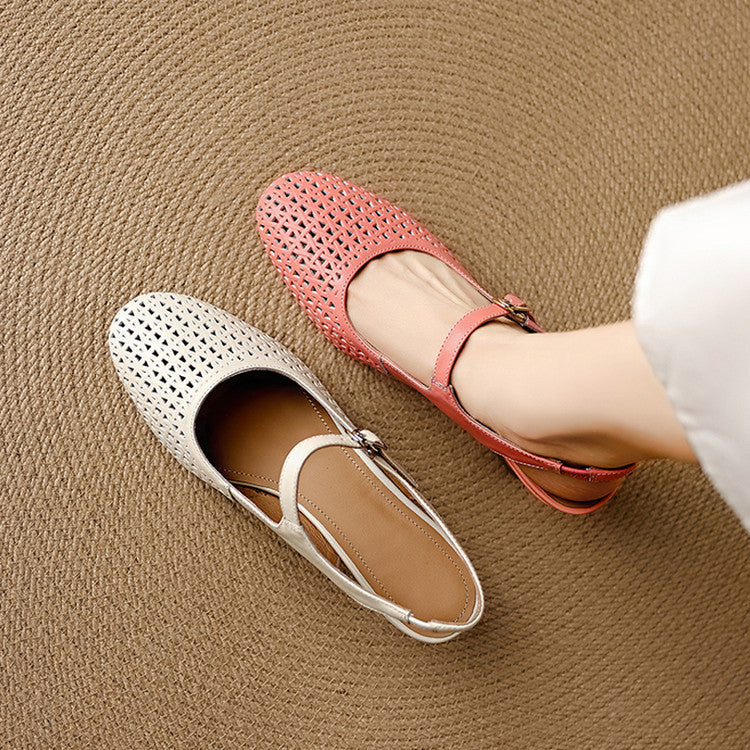 Georgina | Genuine Leather Slingback Low Heels