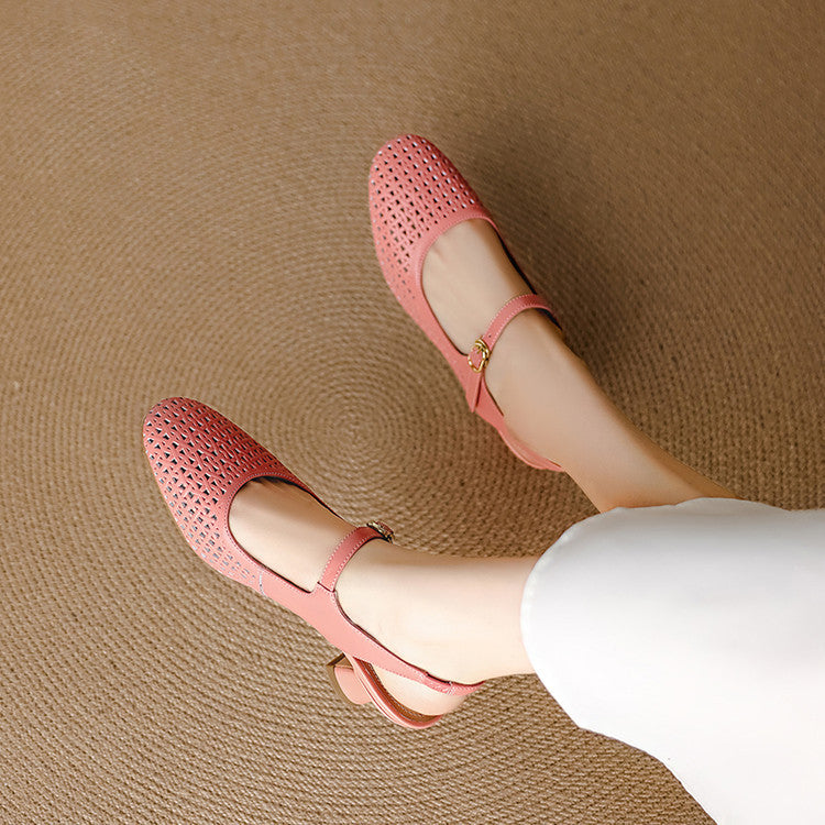 Georgina | Genuine Leather Slingback Low Heels