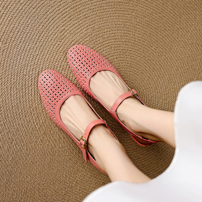 Georgina | Genuine Leather Slingback Low Heels