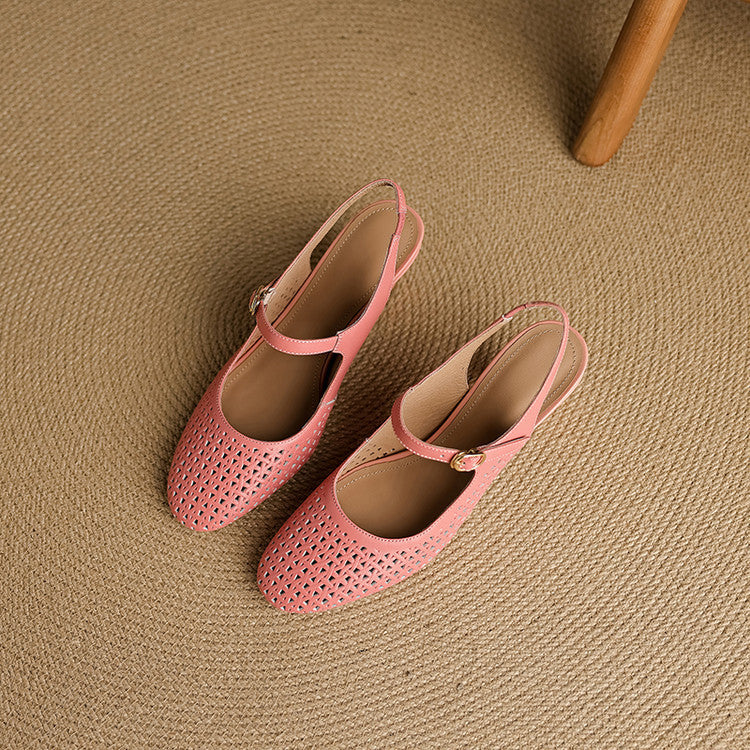 Georgina | Genuine Leather Slingback Low Heels