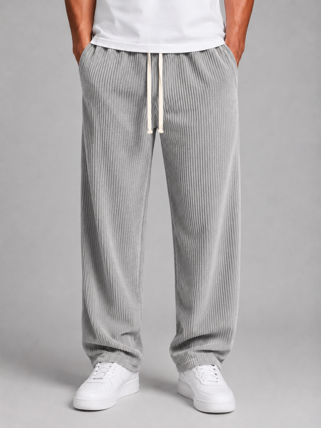 Gerald relaxed corduroy trousers drawstring - front view