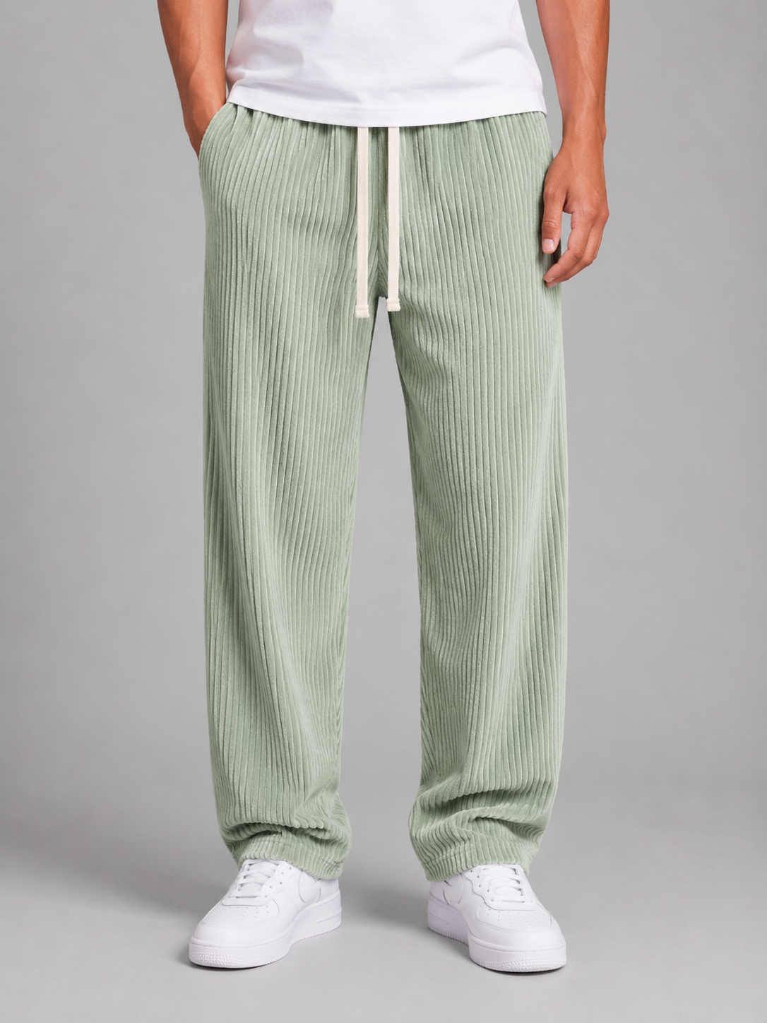 Gerald relaxed corduroy trousers drawstring - full look