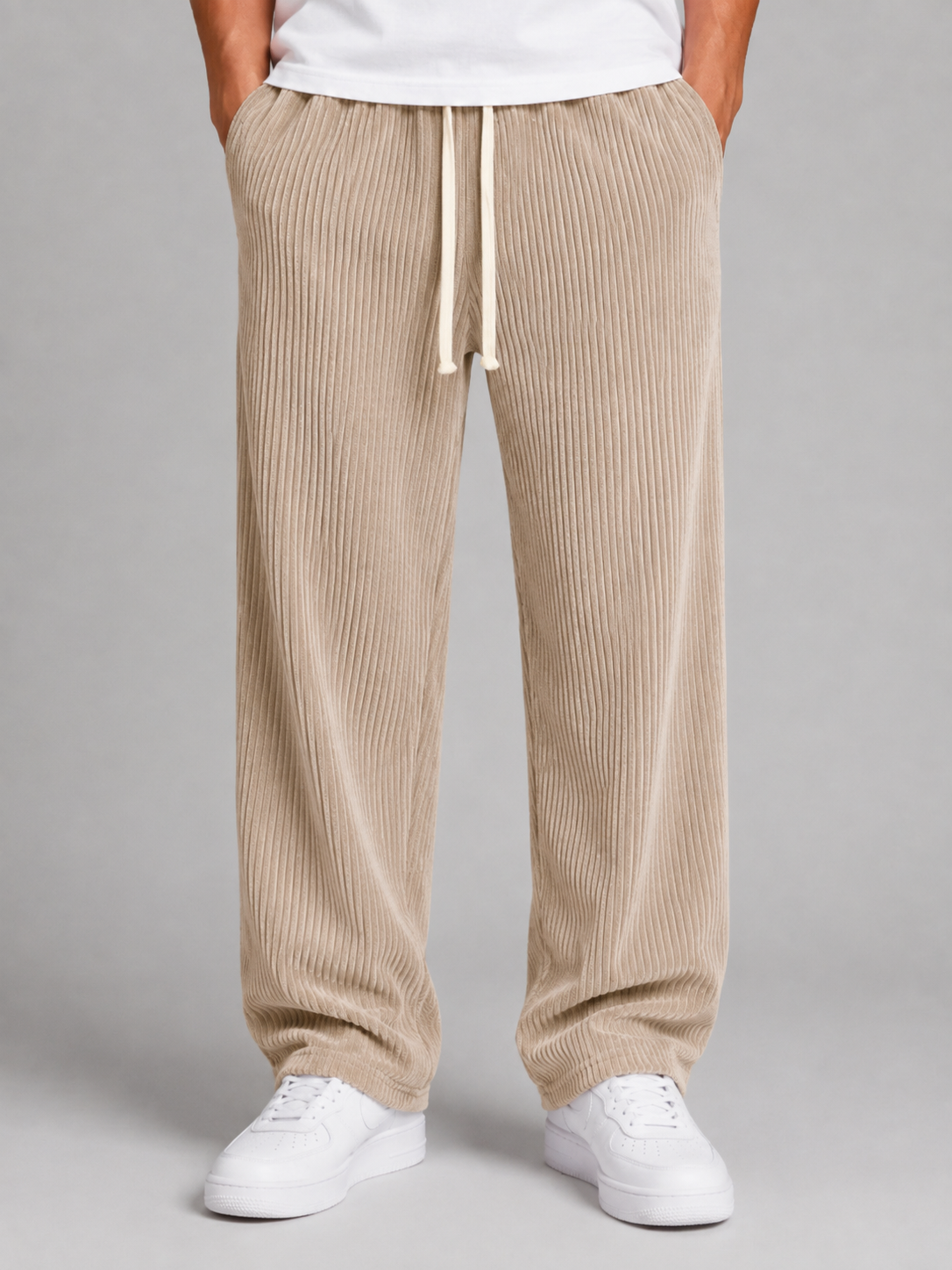 Gerald relaxed corduroy trousers drawstring - back view