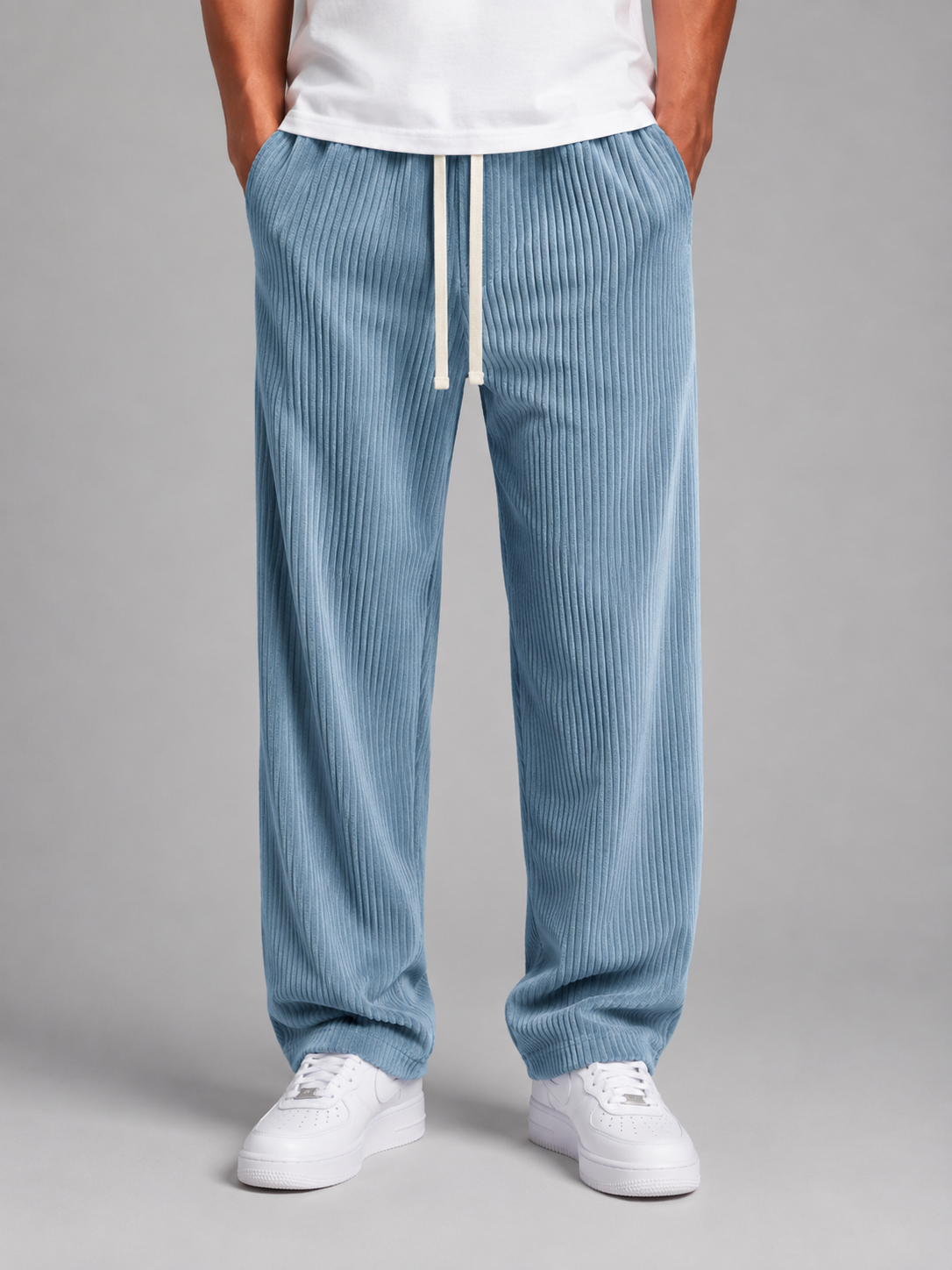 Gerald relaxed corduroy trousers drawstring - styled outfit