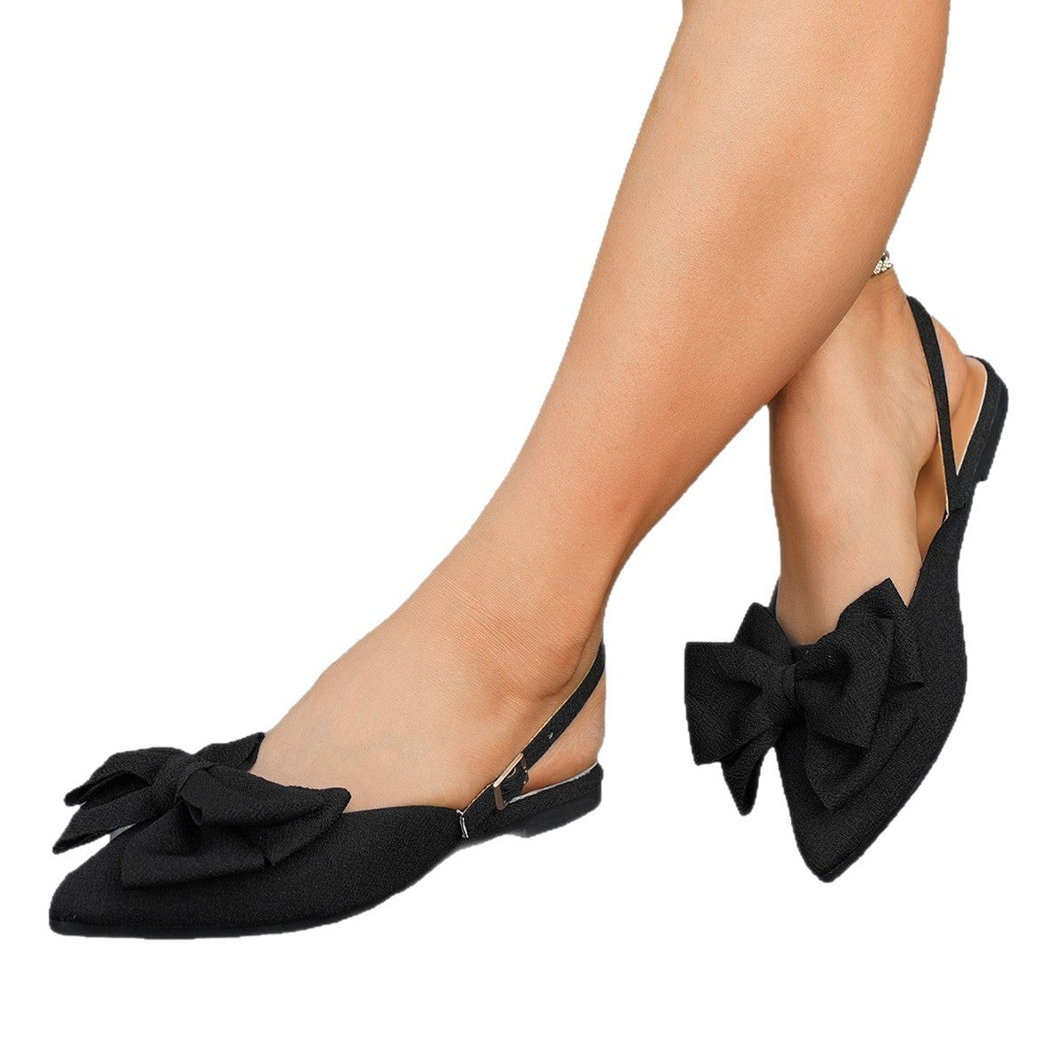 Gianna | Pointed Toe Bow Slingback Flats