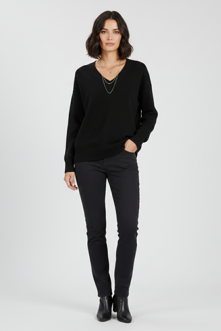 Ginevra V-neck sweater - styled outfit