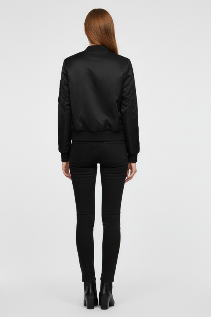 Giulia bomber jacket with ribbed details - front view