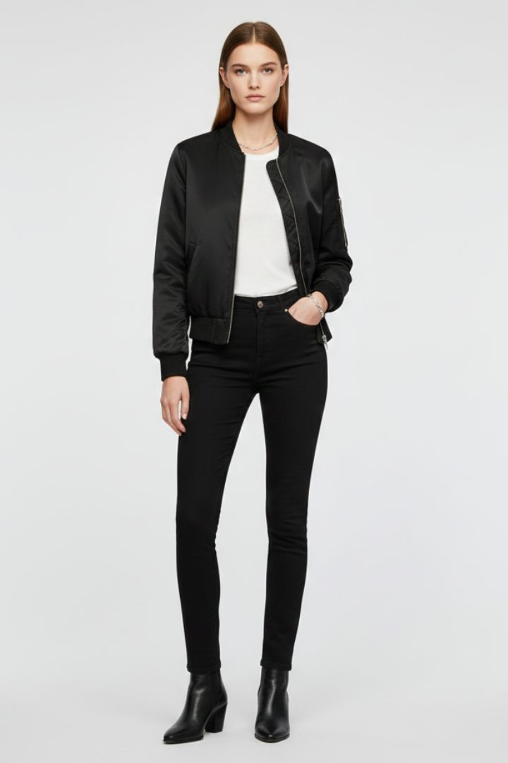 Giulia bomber jacket with ribbed details - styled outfit