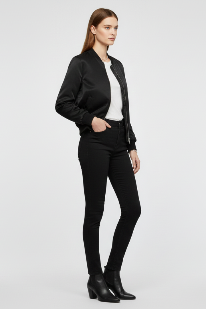Giulia bomber jacket with ribbed details - full look