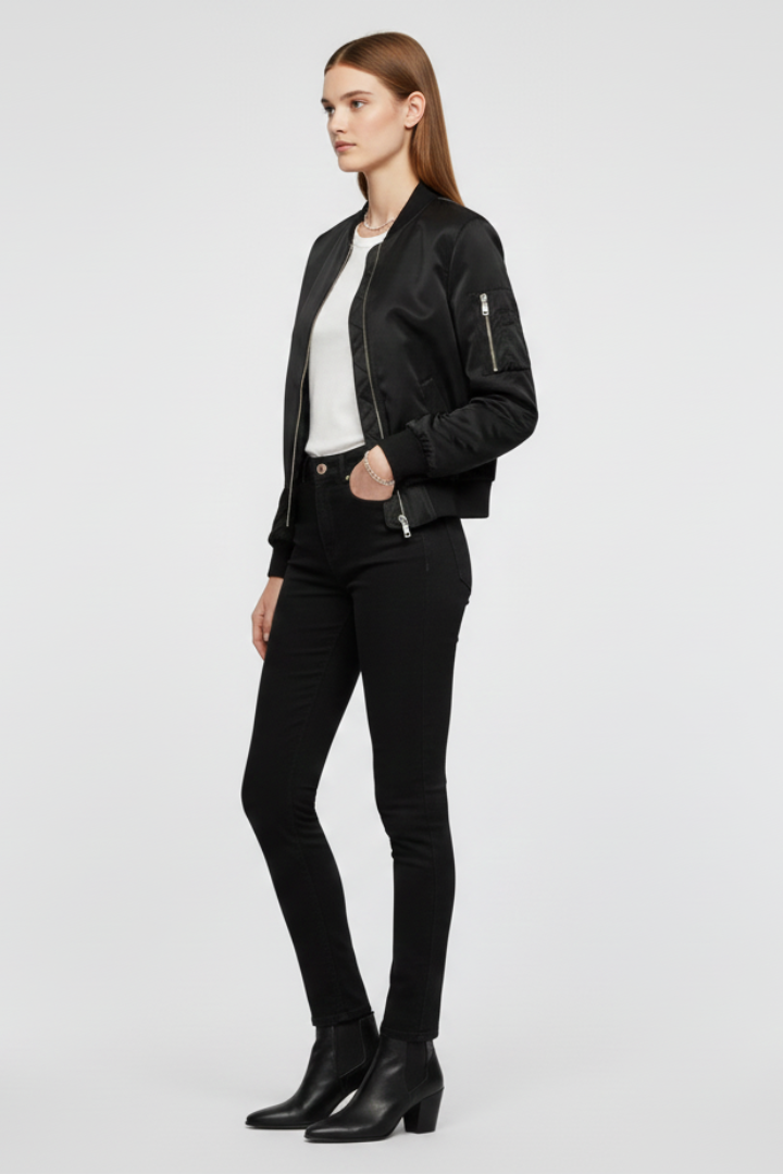 Giulia bomber jacket with ribbed details - detail view