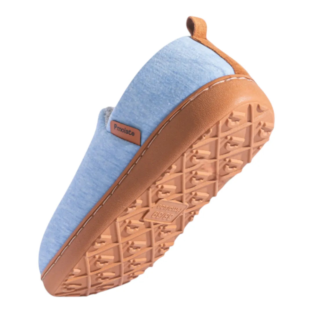 Gloria fleece lined hard sole slippers - full look