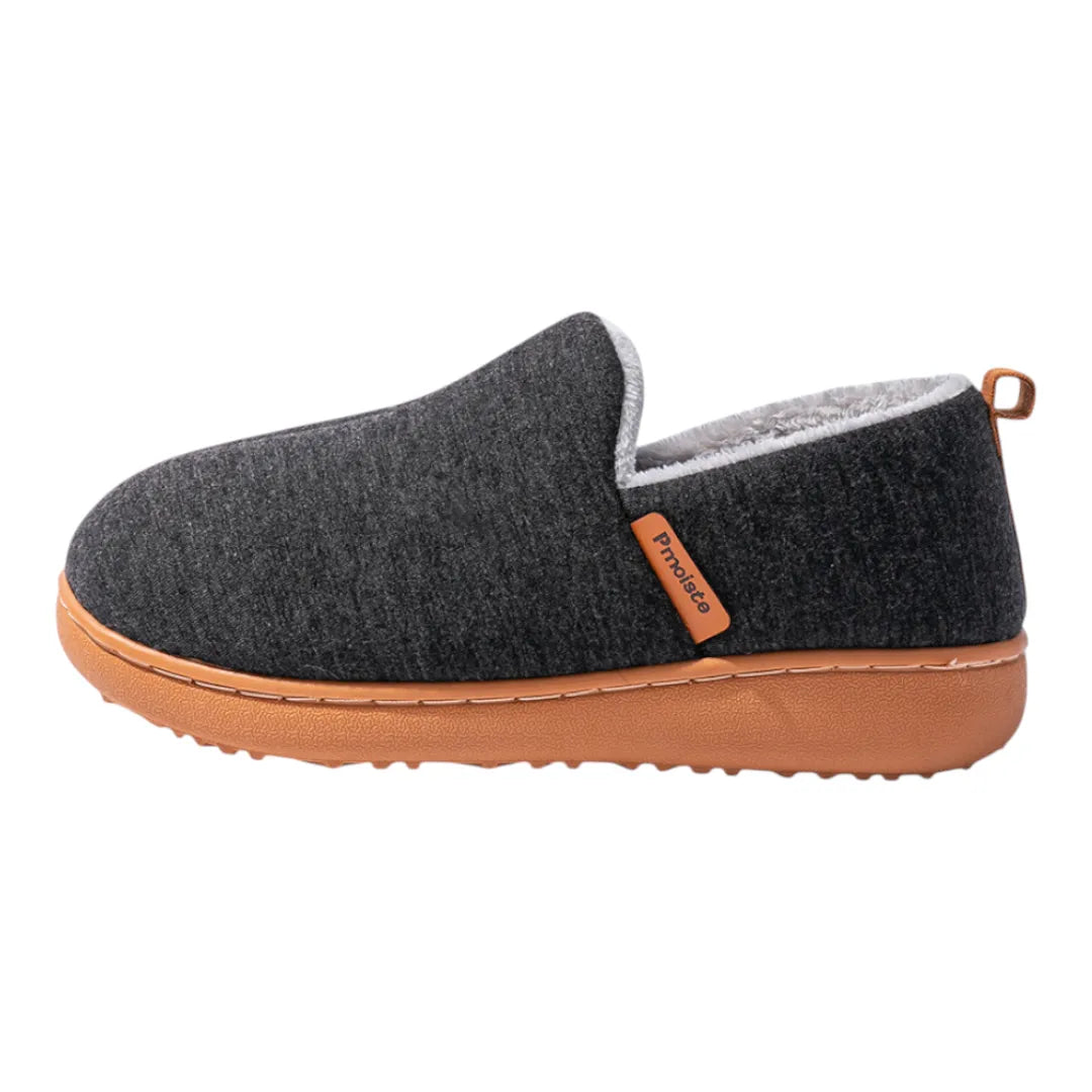 Gloria fleece lined hard sole slippers - side view