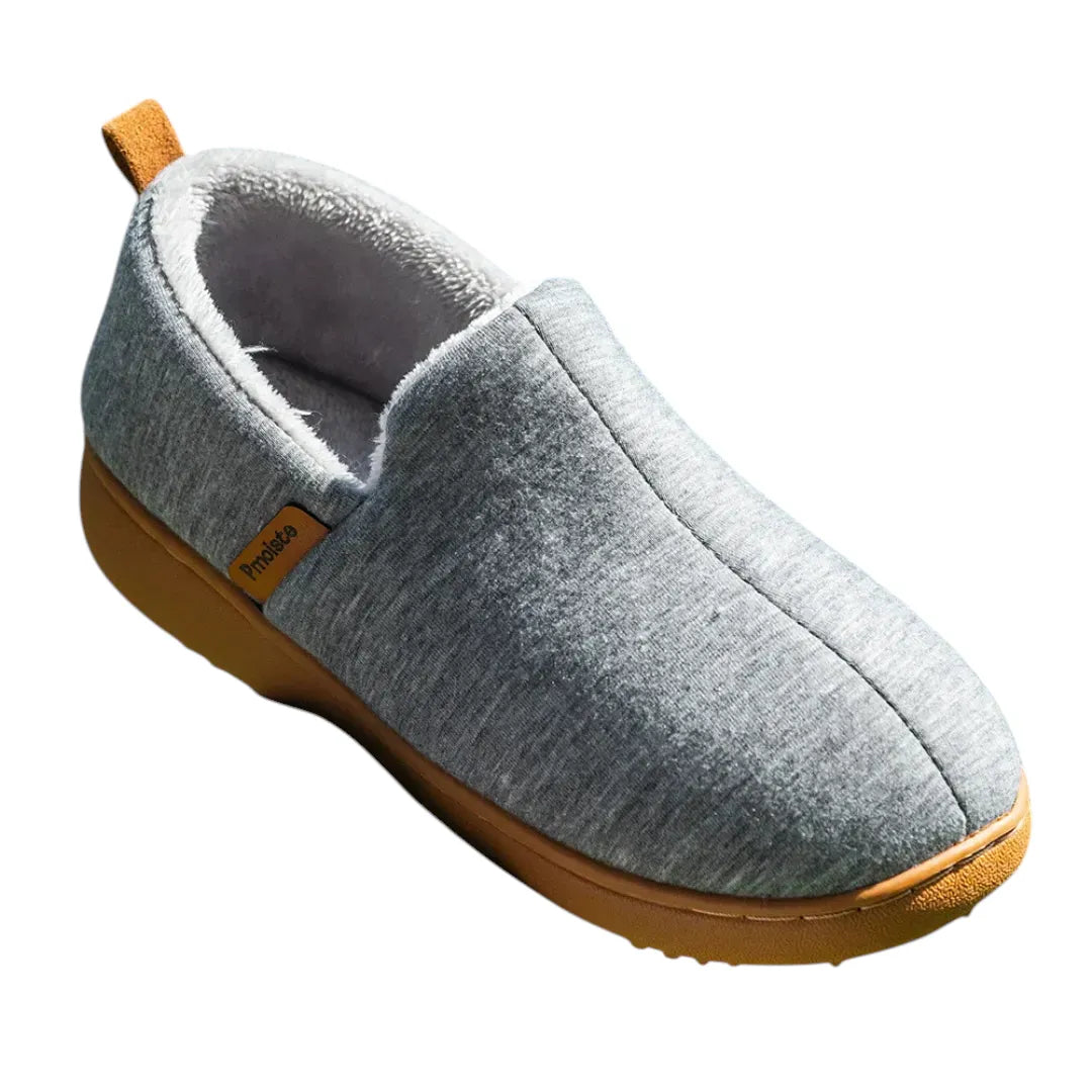 Gloria fleece lined hard sole slippers - color Gray