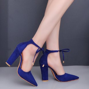 Grazia | Pointed Toe Ankle Strap Block Heel Pumps
