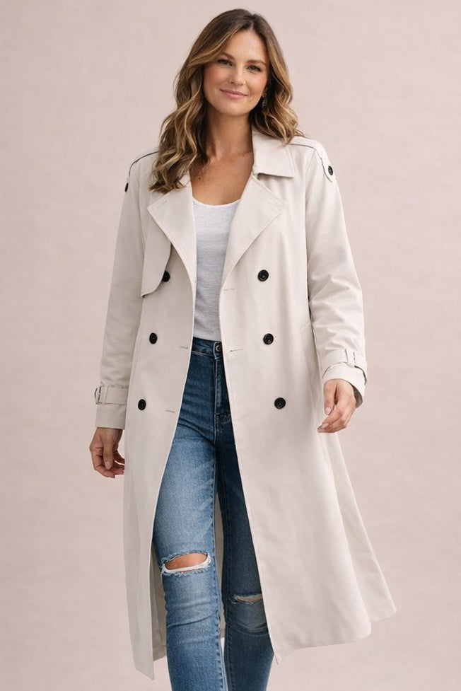 Gwendolyn double-breasted belted trench coat, view 8