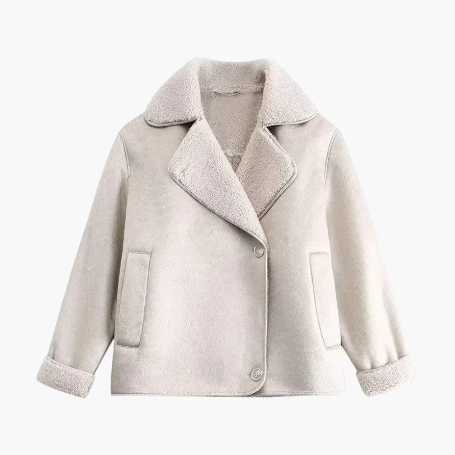 Hannah structured button front jacket - collar detail