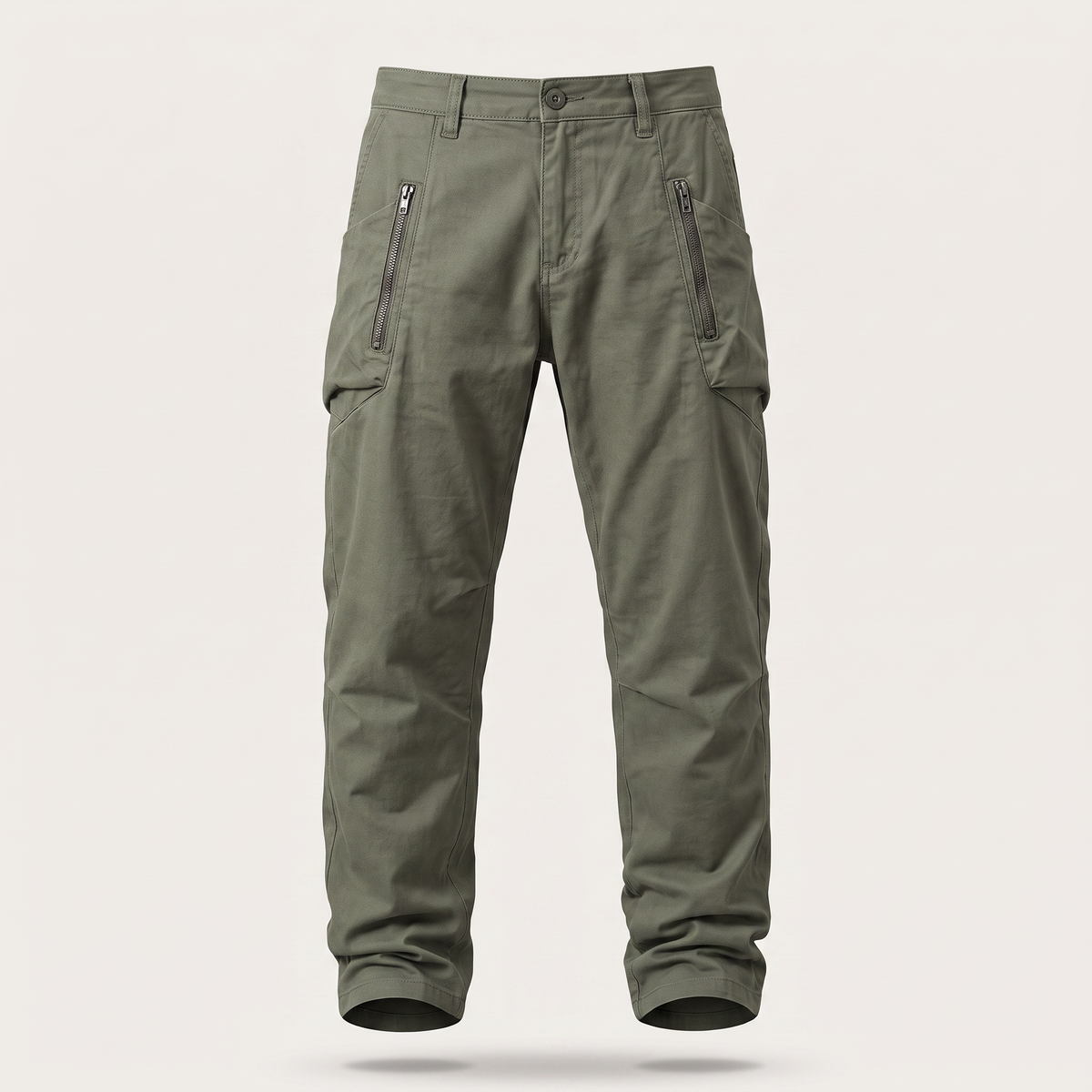 Harcourt slim-fit zip pocket cargo pants, army green