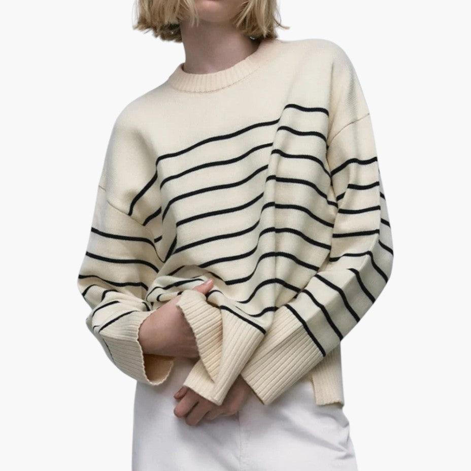 Harriet striped crew neck sweater - side view